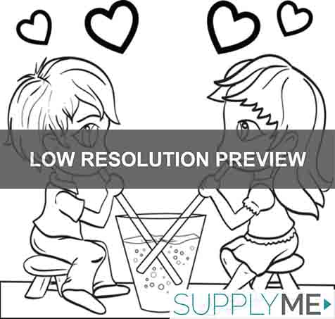 Printable valentines day couple coloring page for kids â
