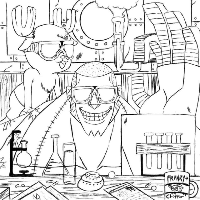 A couple of drawings by me of straw hats doing everyday things experimenting with different styles let me know what you think ronepiece