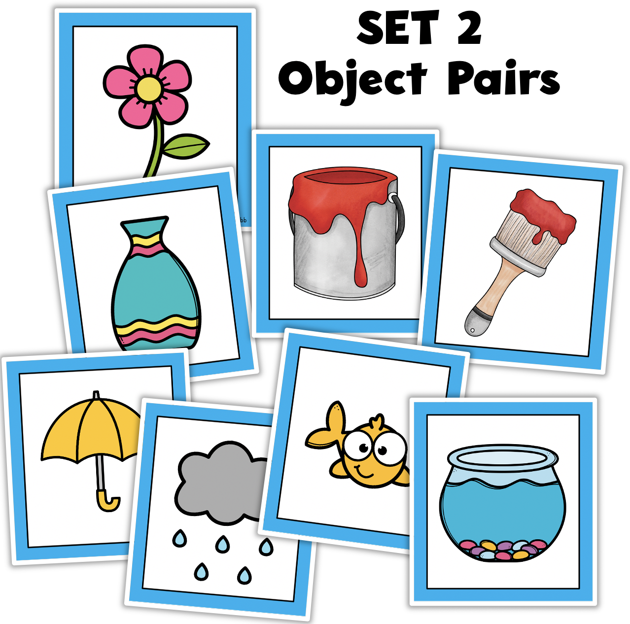 Partner pairing cards things that go together made by teachers