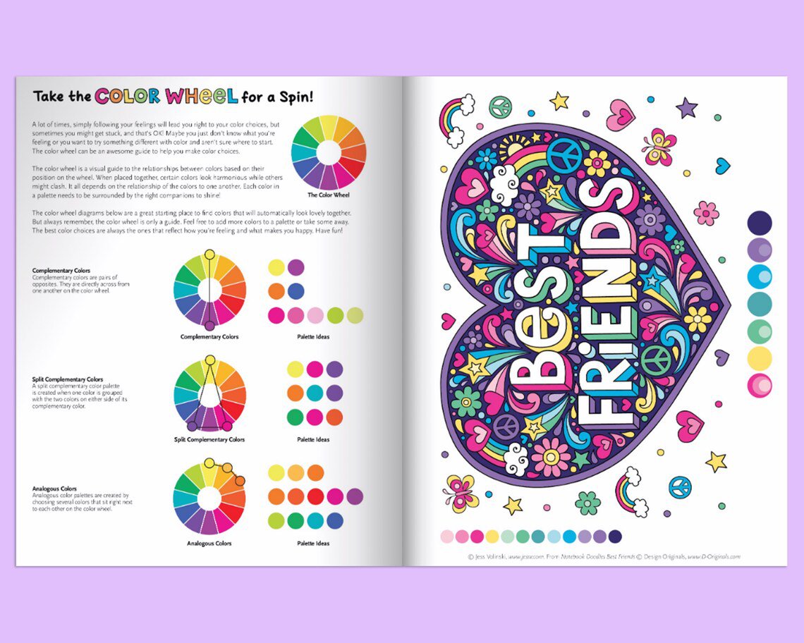 Best friends notebook doodles coluirng and tivity book