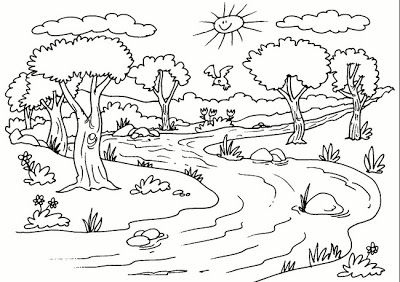 Paisajes naturales dibujo paisaje para colorear paisajes dibujos