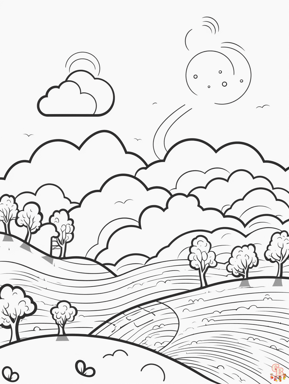 Dibujos para colorear de paisajes para niãos