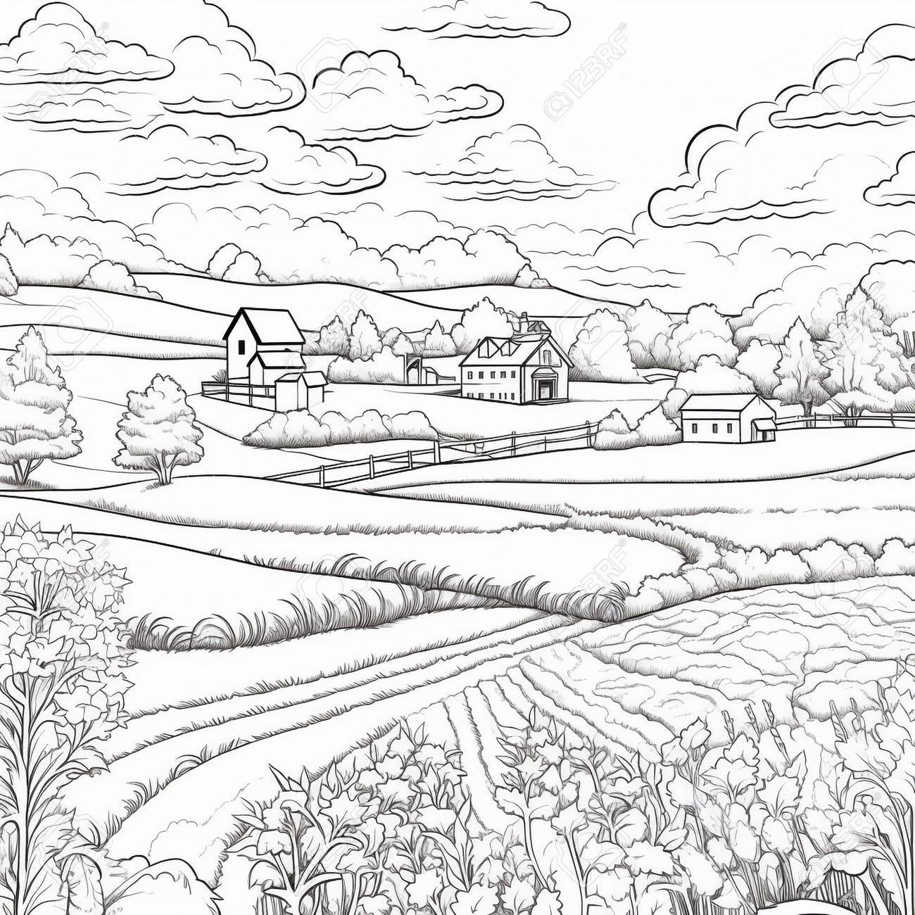 Dibujos de paisaj para colorear fotos retratos imãgen y fotografãa de archivo libr de derecho image