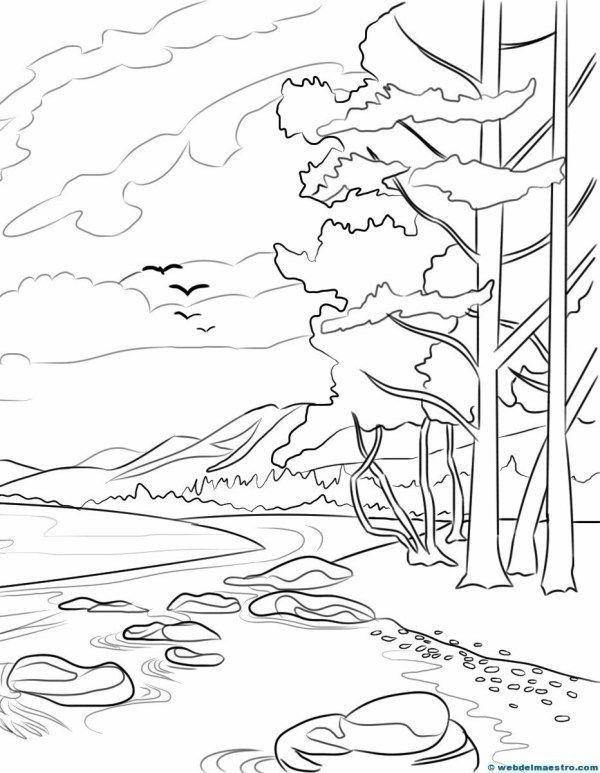 Cute coloring page paisaje para pintar paisaje para colorear dibujos para pintar paisajes