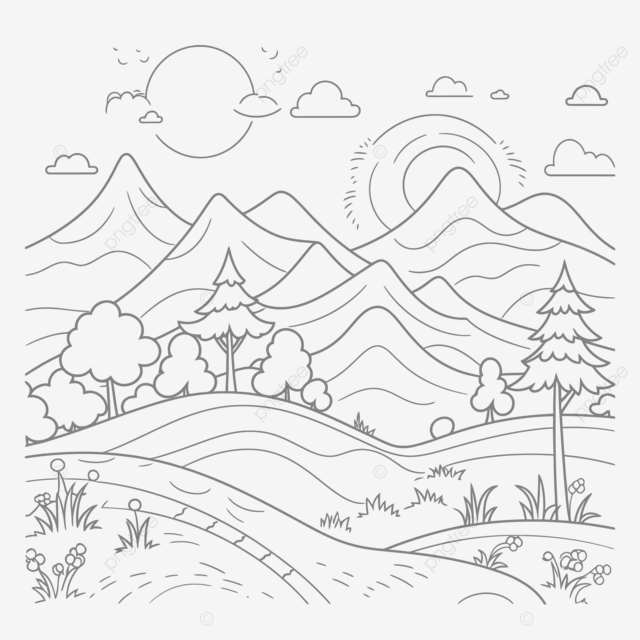 Dibujo de simple paisaje montaãa pãginas para colorear imprimibl gratis boceto vector png dibujos dibujo de montaãa dibujo de paisaje dibujo de ala png y vector para dcargar gratis