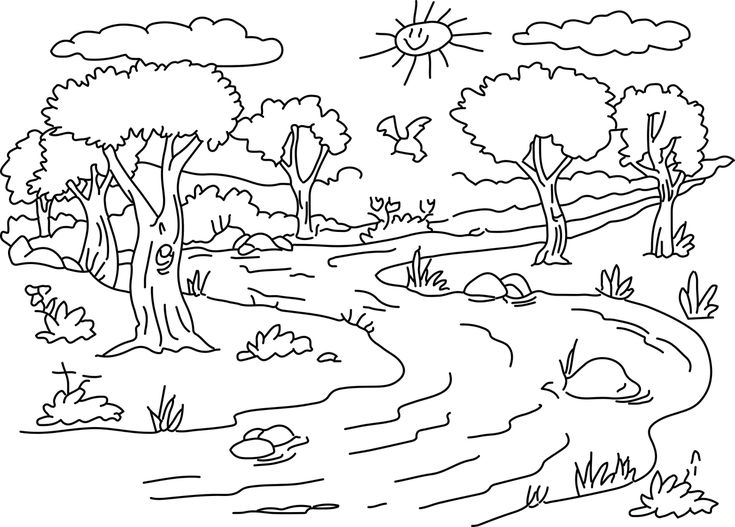 Park river cleansed trees nature day park river cleansed trees nature day paisajes naturales dibujo paisaje para colorear paisajes dibujos