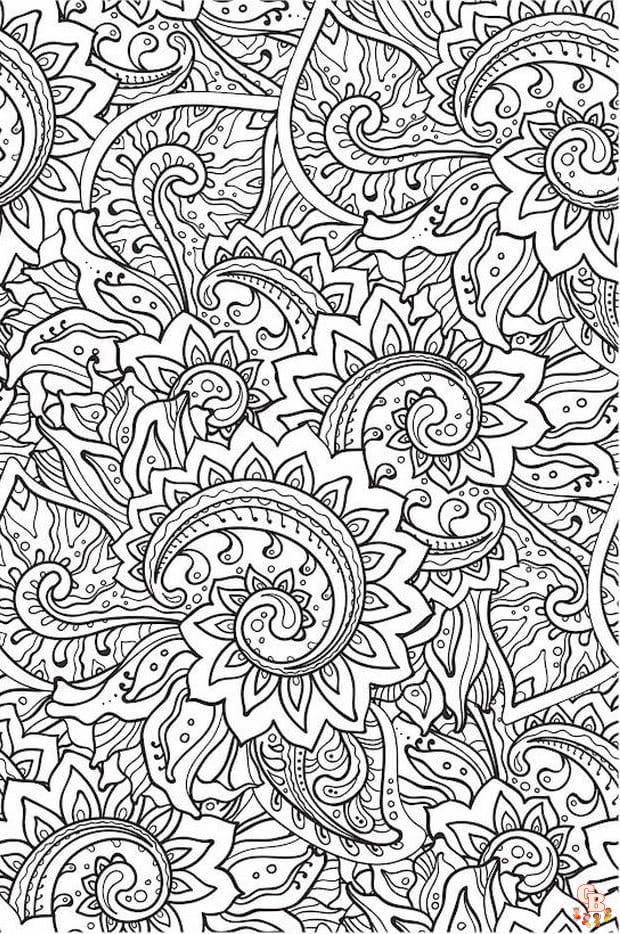 Printable paisley coloring pages free for kids and adults