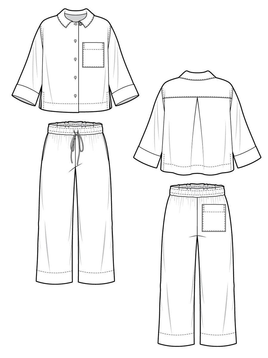 Fran pajamas pajama sewing pattern closet core patterns