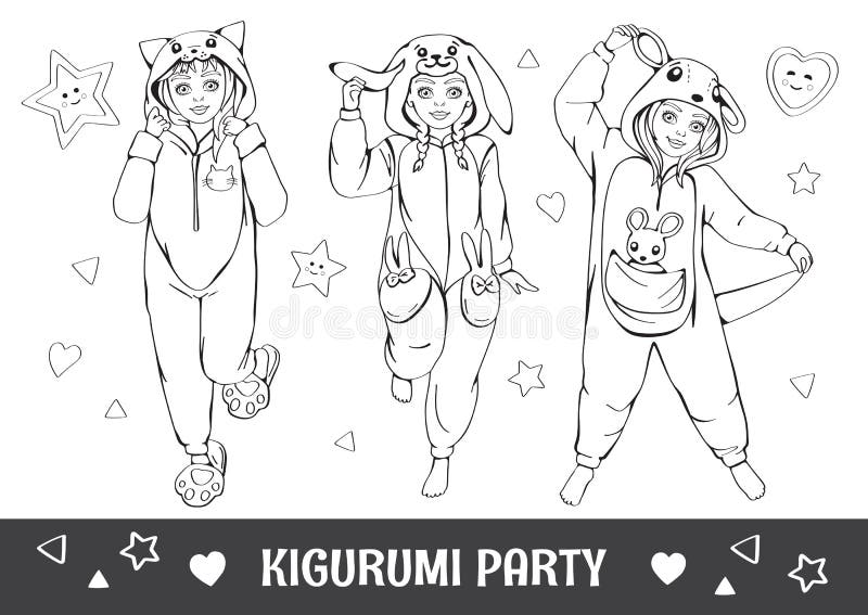 Girl pajamas coloring page stock illustrations â girl pajamas coloring page stock illustrations vectors clipart