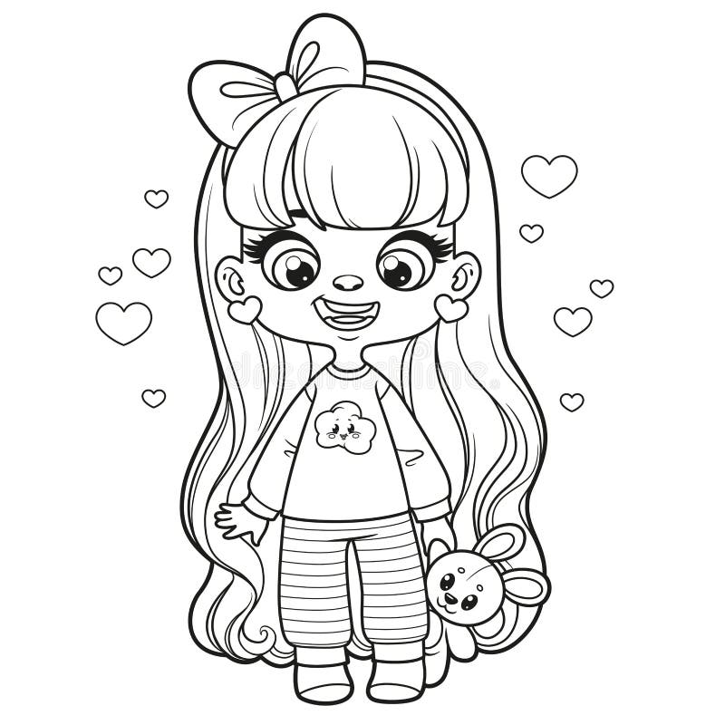 Girl pajamas coloring page stock illustrations â girl pajamas coloring page stock illustrations vectors clipart