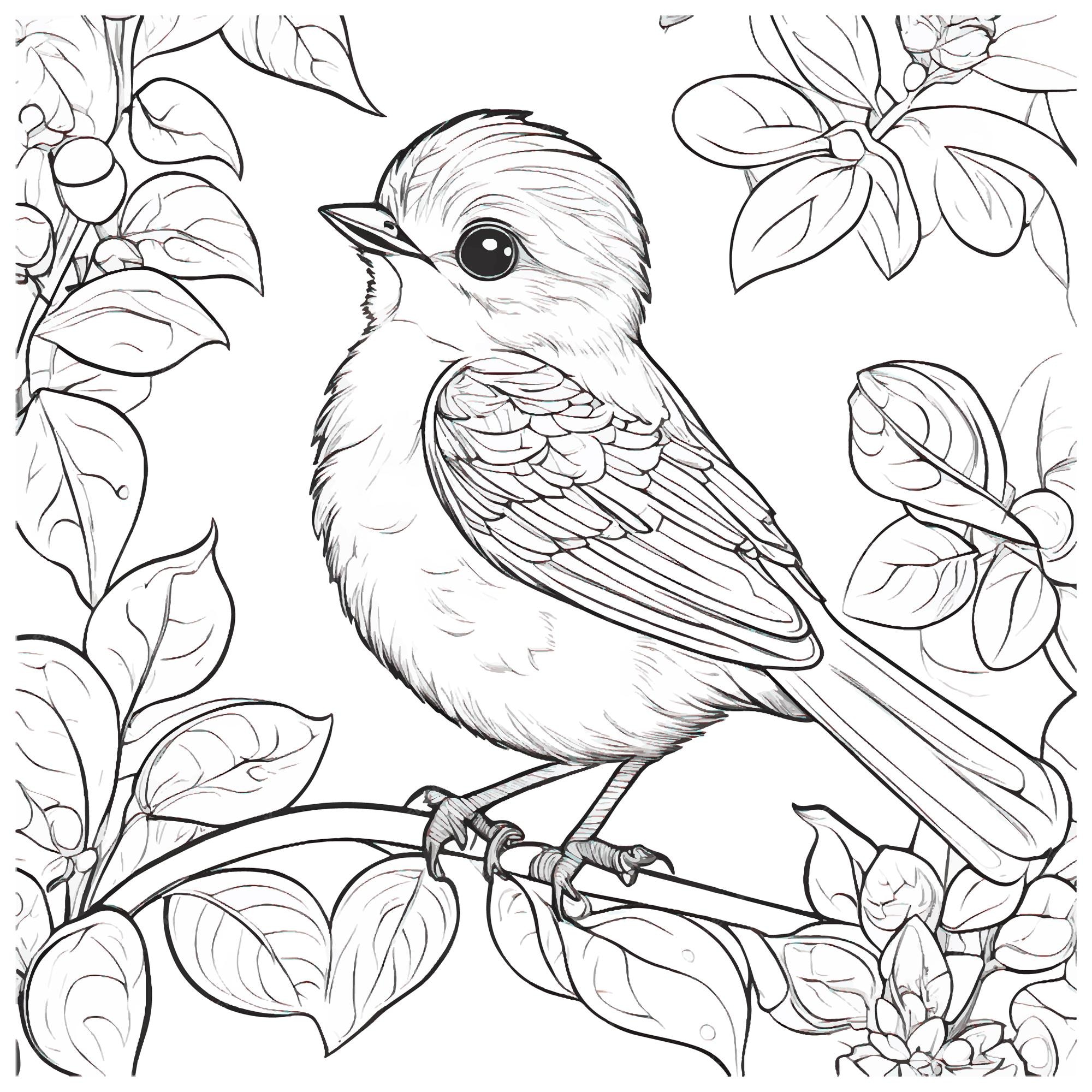 Lindo pãjaro bebã para colorear libros para niãos vector premium
