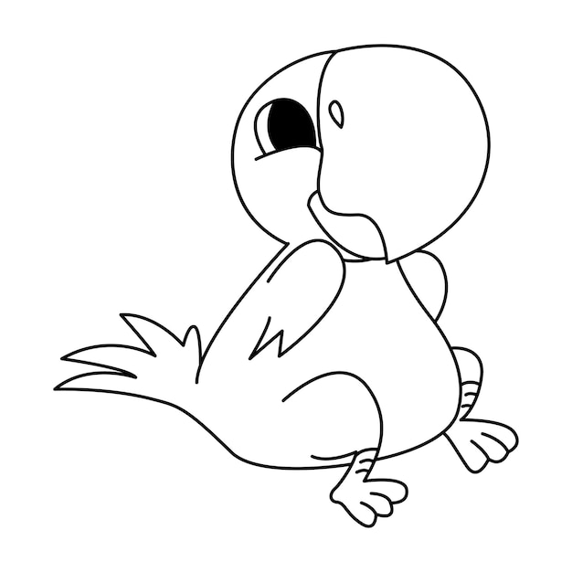 Lindo bebã pãjaro dibujos animados para colorear pãgina ilustraciãn vector para niãos libro para colorear vector premium
