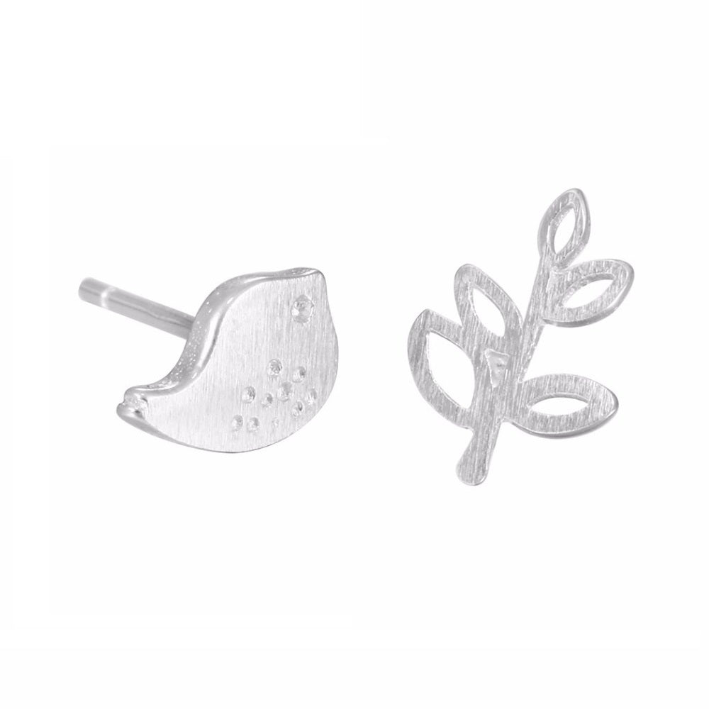 Mini bird and branch earrings â