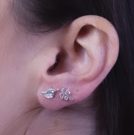 Mini bird and branch earrings â