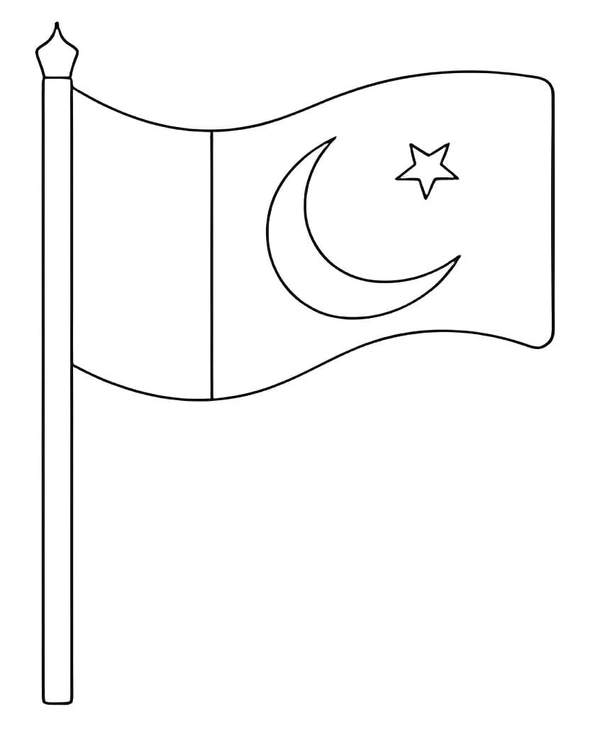 The flag of pakistan coloring page
