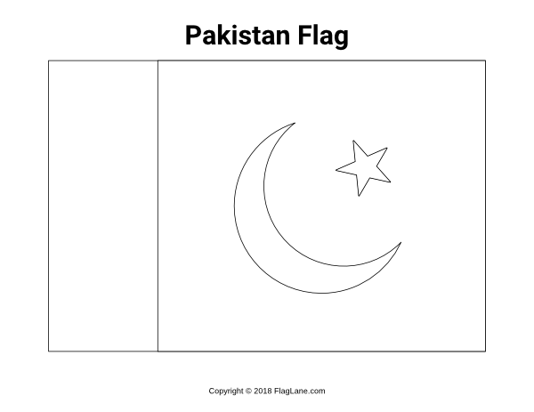 Free pakistan flag coloring page