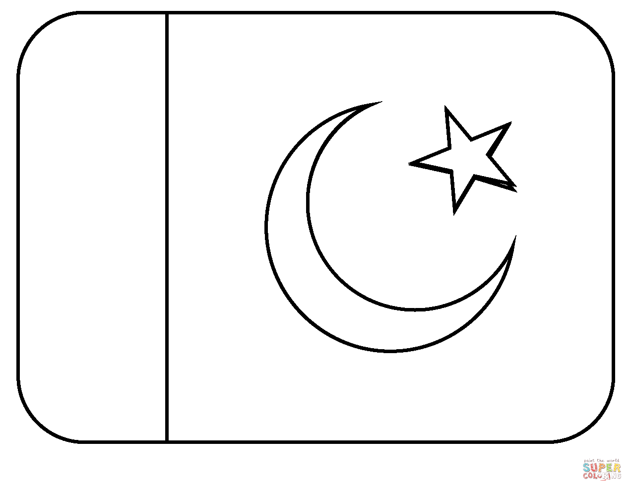 Flag of pakistan emoji coloring page free printable coloring pages