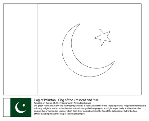 Flag of pakistan coloring page free printable coloring pages