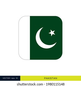 Pakistan flag icon national symbol flat stock vector royalty free