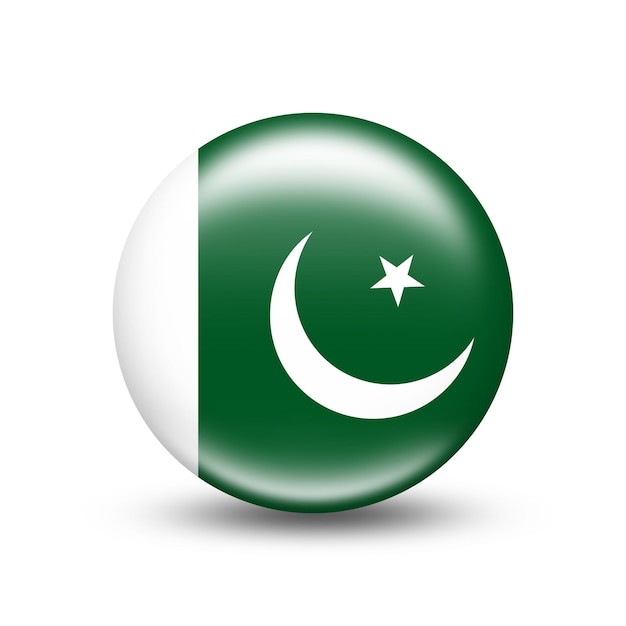Premium photo pakistan country flag in sphere with white shadow