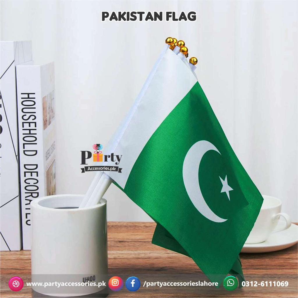 Pakistan independence day celebrations hand flags pack of or â