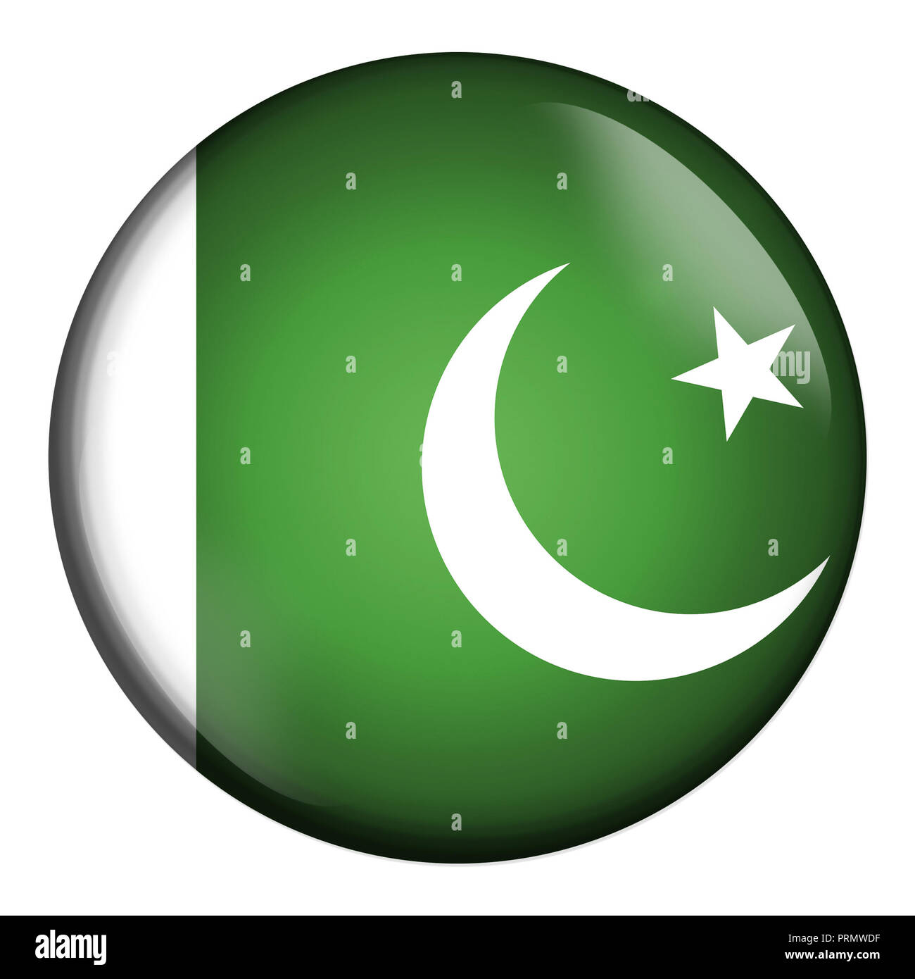 Circle icon flag of pakistan isolated on white background stock photo