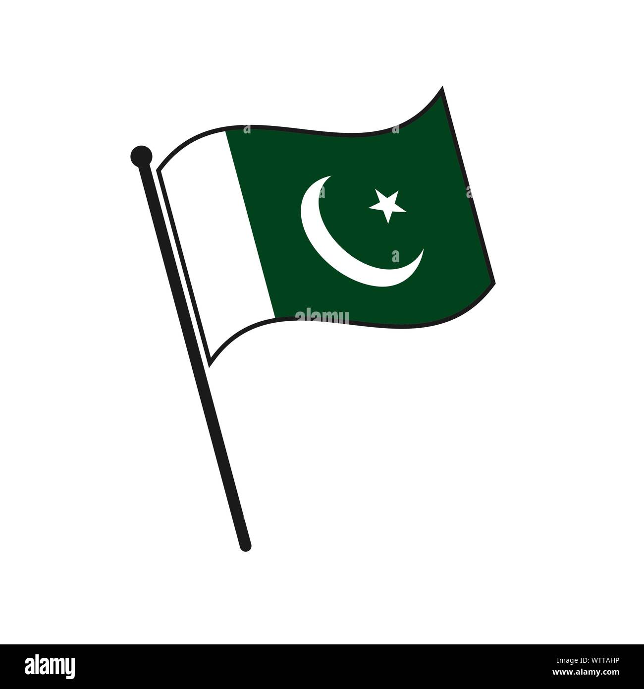 Simple flag pakistan icon isolated on white background stock vector image art
