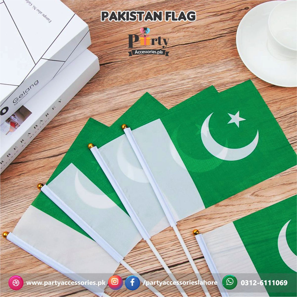 Pakistan independence day celebrations hand flags pack of or â