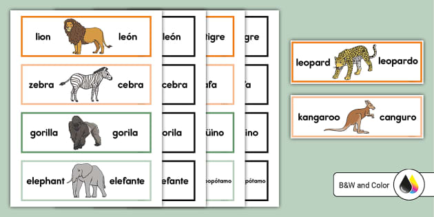 Cognados de animales en inglãs y espaãol usa