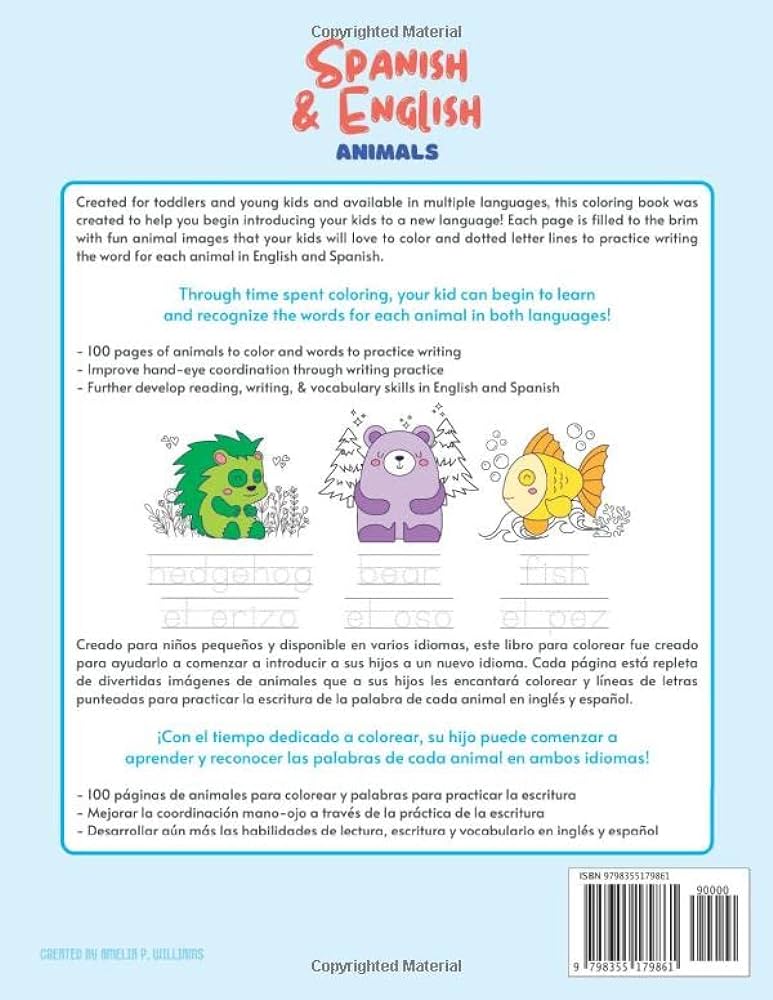 My big bilingual coloring book of animals