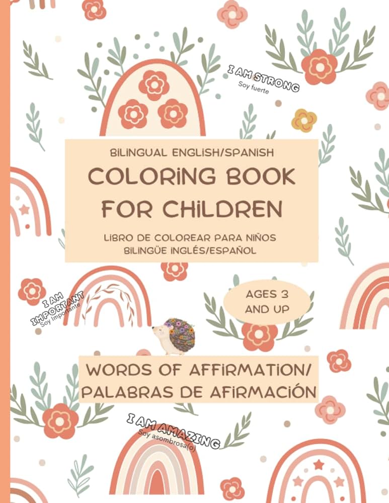 Bilingual english spanish coloring book for children libro para colorear bilingãe inglãs y espaãol words
