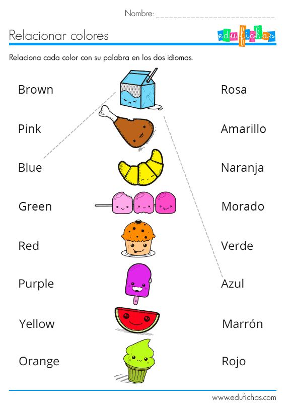 Ficha bilingãe para aprender los color color en ingl cuaderno de ingl ingl para precolar