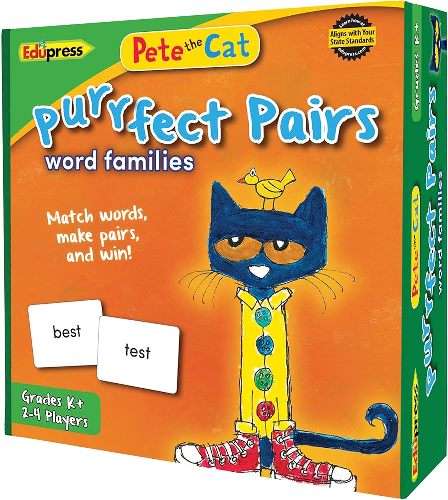 Edupress pete the cat purrfect pairs game word families ep