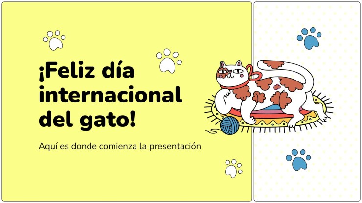 Cat international day minitheme google slides powerpoint