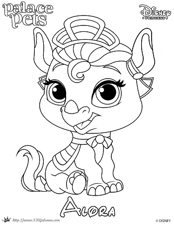 Princess palace pet coloring page of alora â