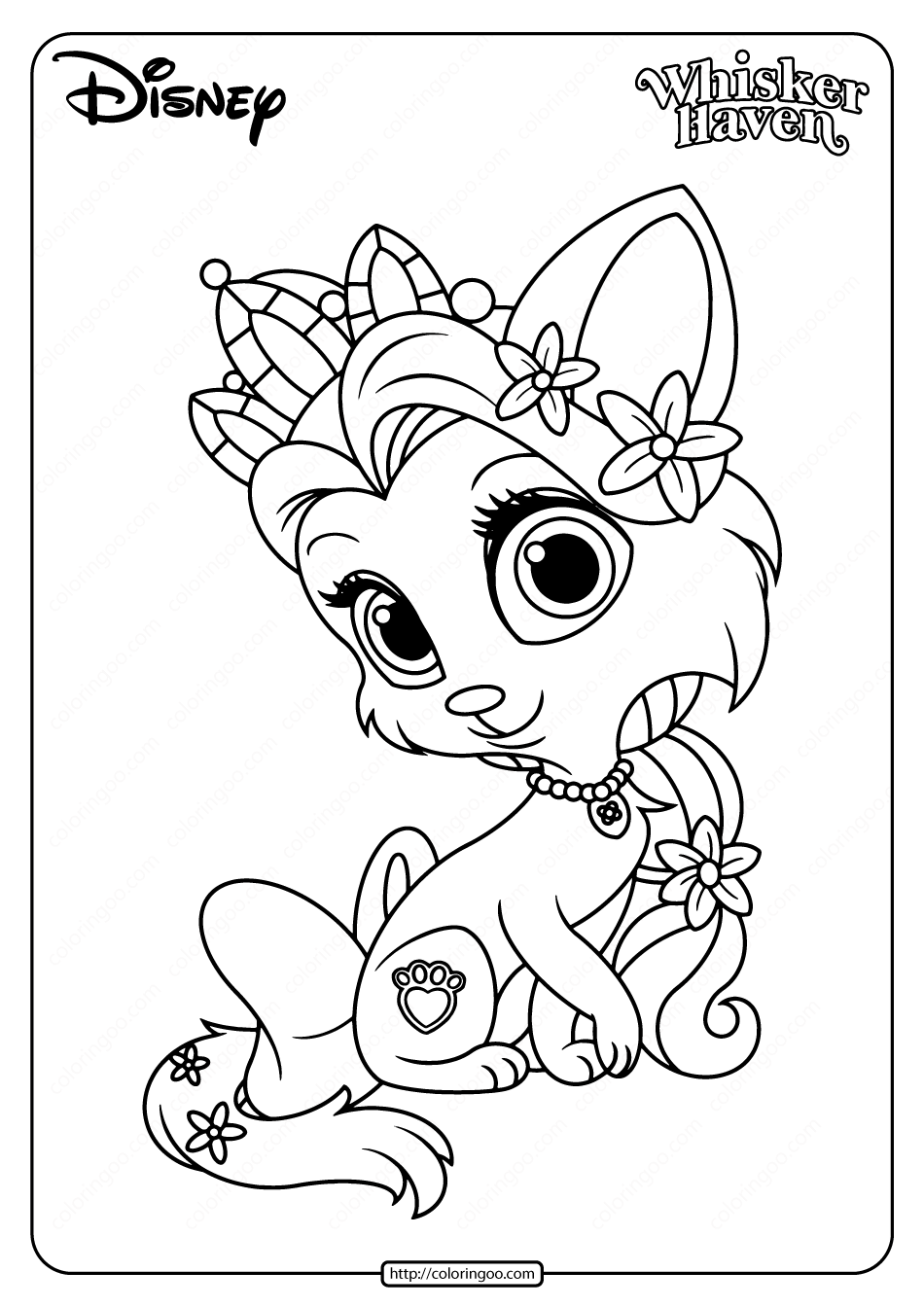 Printable palace pets summer pdf coloring page disney coloring pages summer coloring pages coloring pages