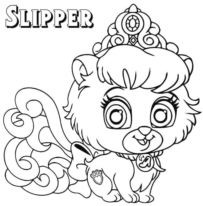 Slipper from palace pets coloring page