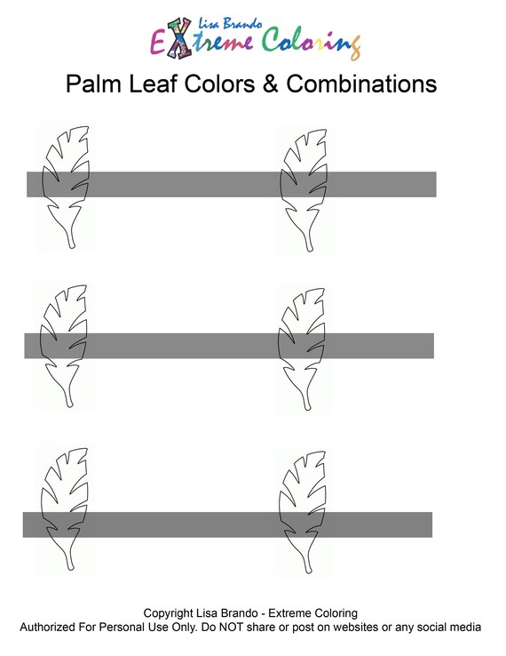 Palm leaves leaf color binations for colored pencils tips for coloring in adult coloring books lisa brando extreme coloring leaves colors