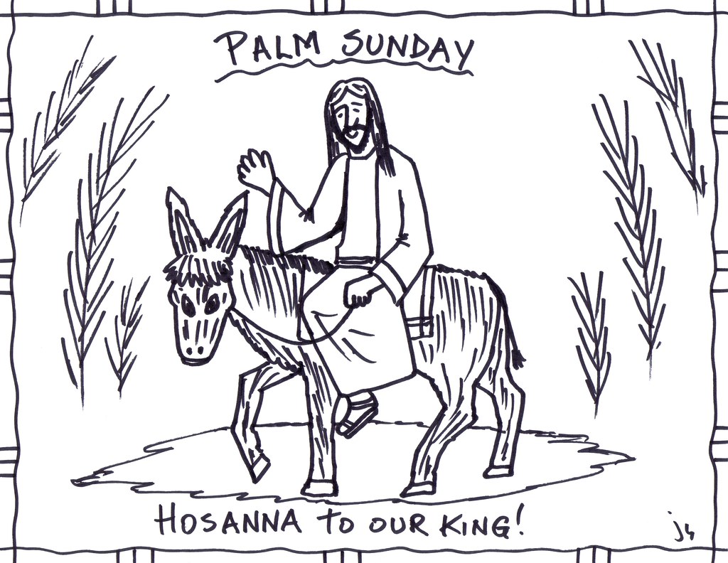 Palmsunday palm sunday coloring page john
