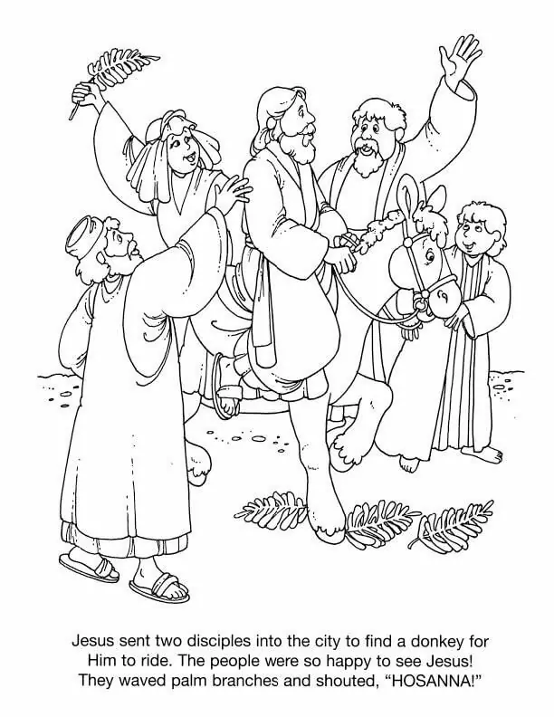 Palm sunday coloring page