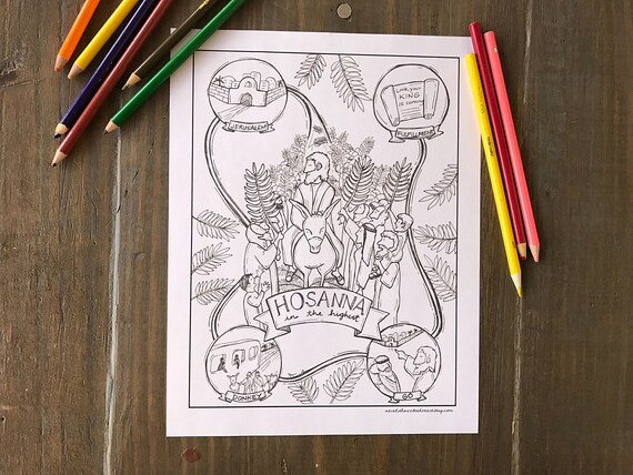 Palm sunday coloring page download pdf