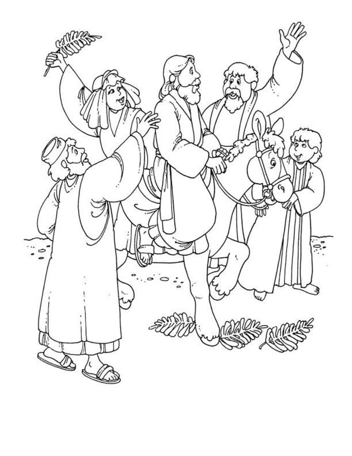 Coloring pages palm sunday printable for kids adults free