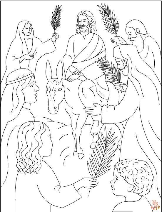 Printable palm sunday coloring pages free for kids and adults