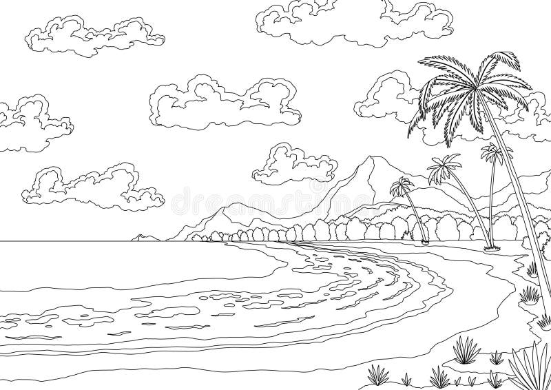 Seascape coloring stock illustrations â seascape coloring stock illustrations vectors clipart
