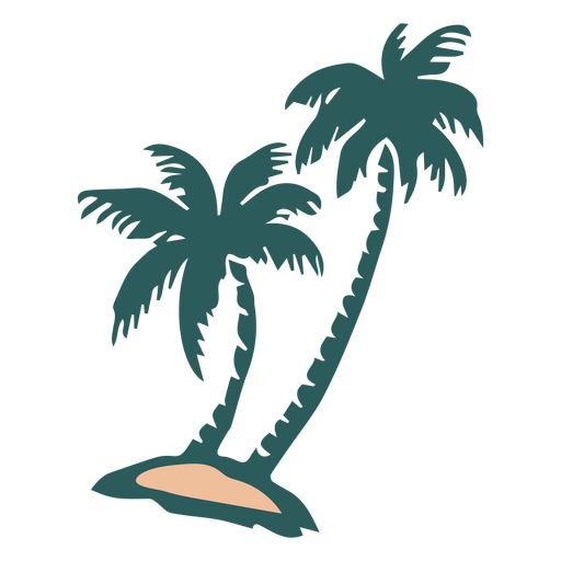 Palm trees on sand icon png svg design for t