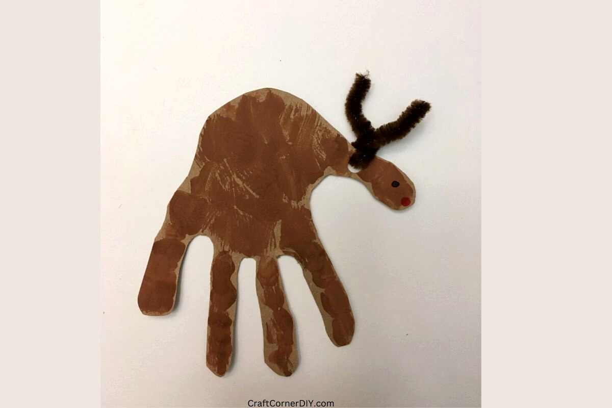Handprint reindeer ornament craft craft corner diy