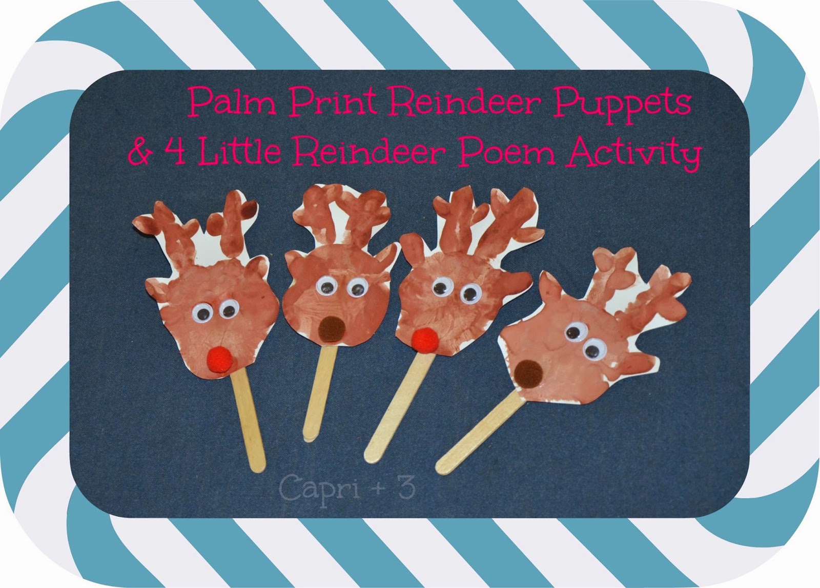 Palm print reindeer craft and poem