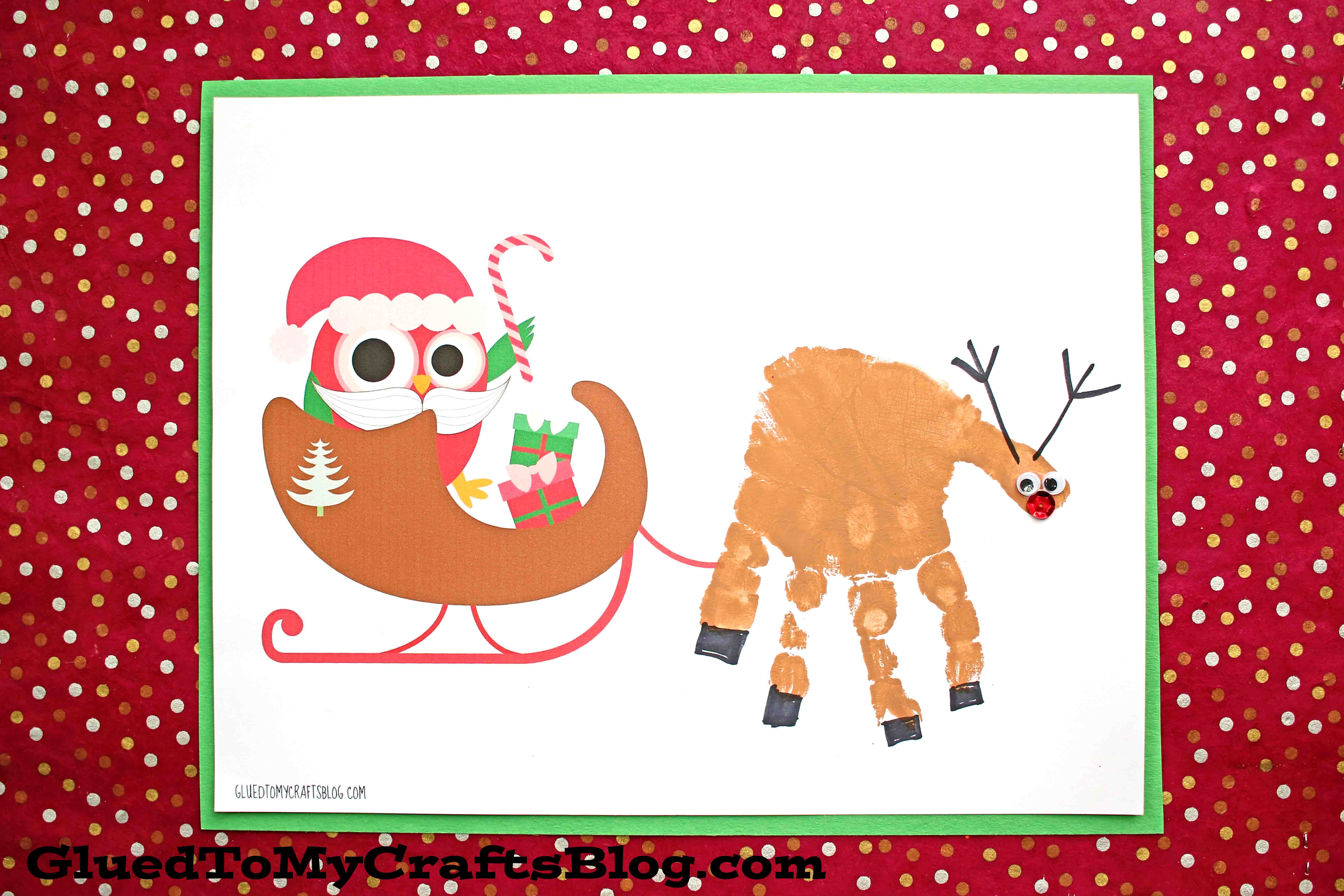 Handprint santas reindeer keepsake