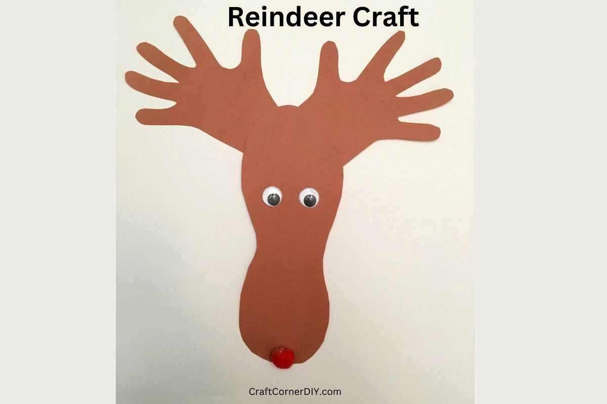 Handprint and shoe print reindeer craft craft corner diy