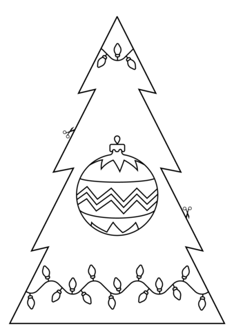 Christmas tree for cut out coloring page free printable coloring pages